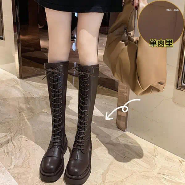Boots Winter Lady Shoes Sexy Thigh High Heels 2024 Over-the-Knee Rock Leather Autumn White Women's