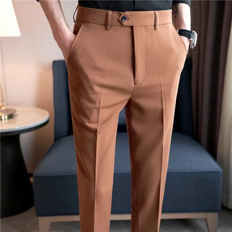 2024 Spring Summer British Style Fashion Slim Suit Pants Mens Simplicity Versatile Casual Business Formal Wedding Social PantX241023
