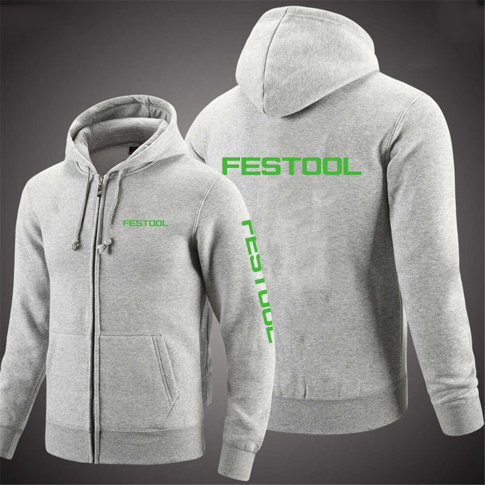 High end Tools Festool Printing Mens Hoodies Spring And Autumn Coat Solid Color Zipper Fashion Pullover Sweatshirts Harajuku Top