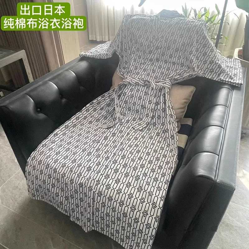 Pajamas and Kimono Mens Cotton Printed Extra Long Loose Sp Robe Mens Casual Clothing W241023