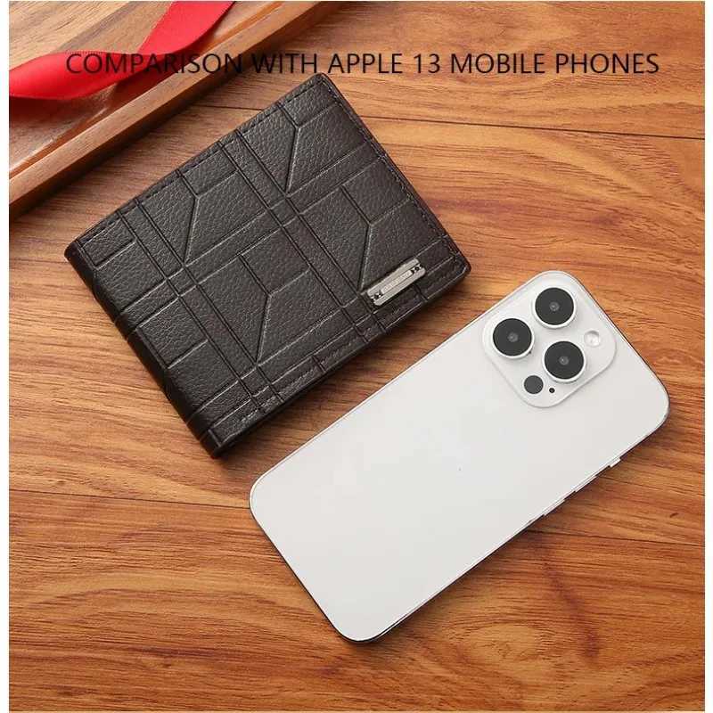 PU leather wallet for men and women business folding multi card wallet picture coin wallet ultra-thin currency card ID card holder bag Z250411