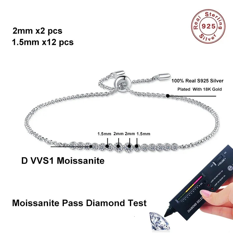 Neetim Full D VVS1 Bracelet Women S925 Pure Silver Laboratory Diamond Bracelet Wedding Birthday Party Jewelry Gift 240929