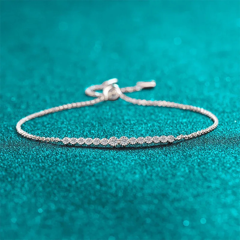 Neetim Full D VVS1 Bracelet Women S925 Pure Silver Laboratory Diamond Bracelet Wedding Birthday Party Jewelry Gift 240929