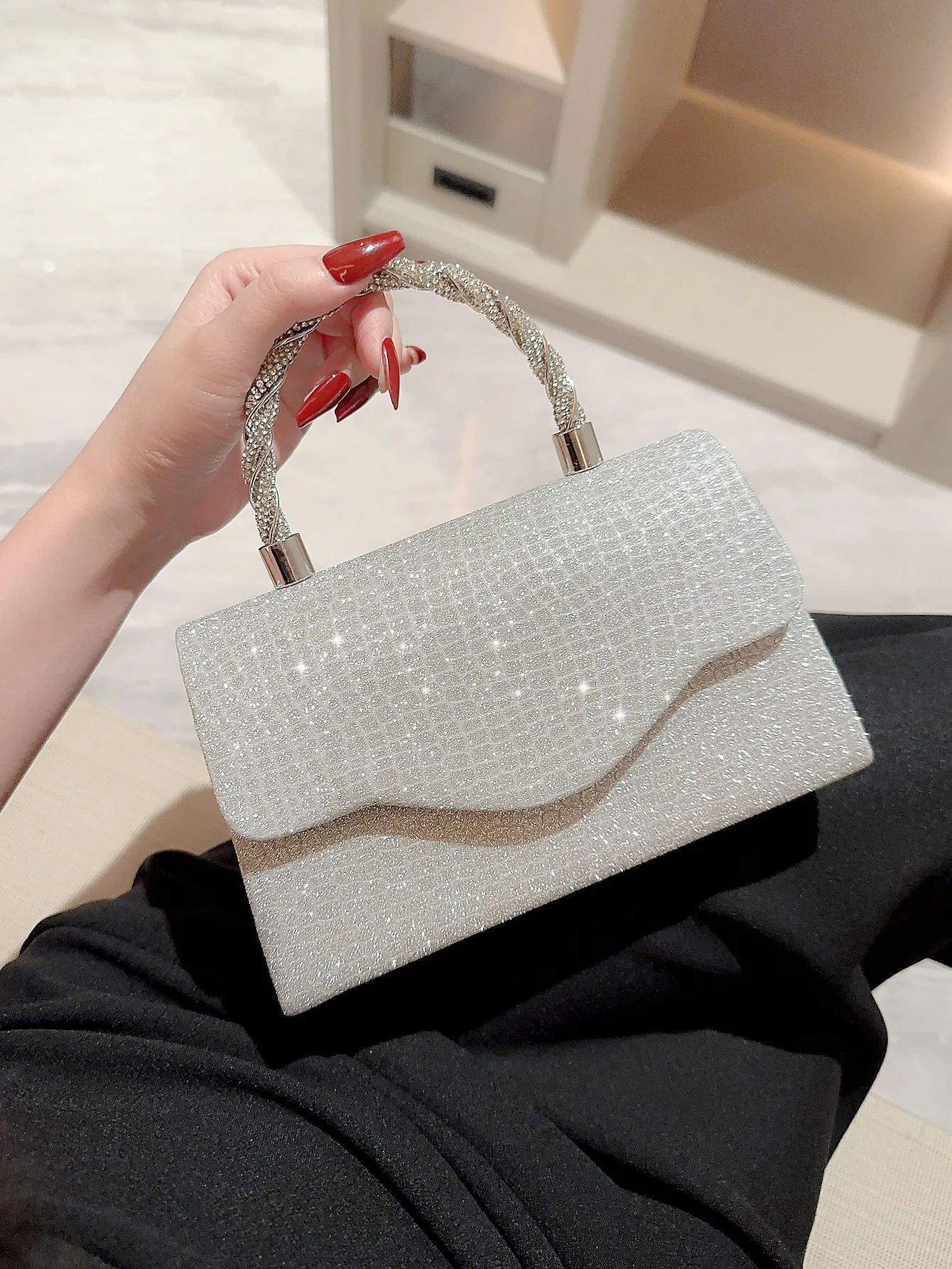 Water Diamond Dinner Bag Womens Handbag Sparkling Handbag KTV Princess Bag Dress Bag 241023