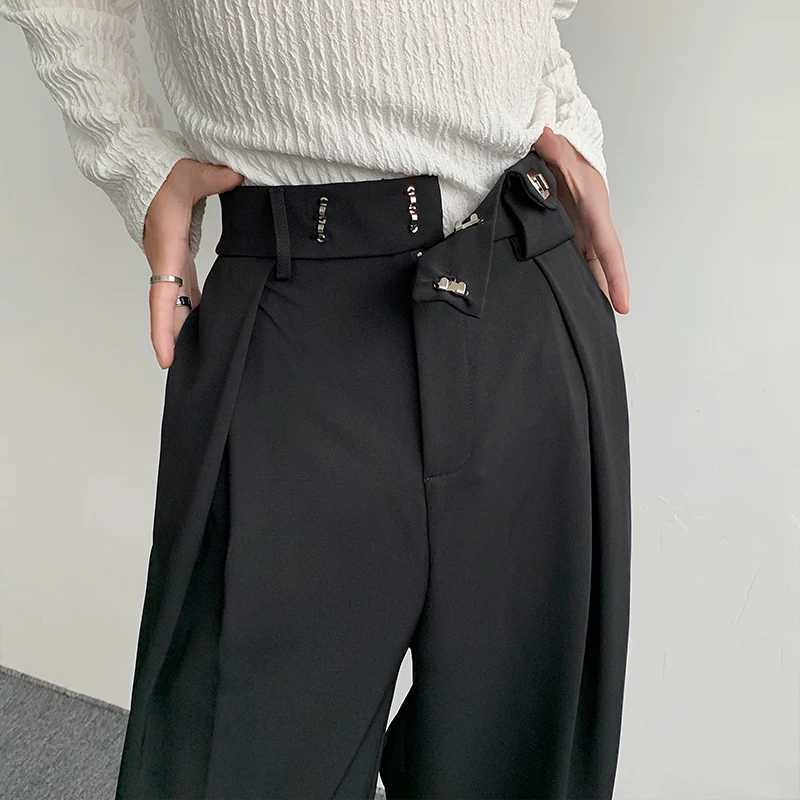 Black Suit Pants Men Oversized Fashion Social Mens Dress Pants Korean Loose Straight Wide Leg Pants Mens Office Formal TrousersX241023