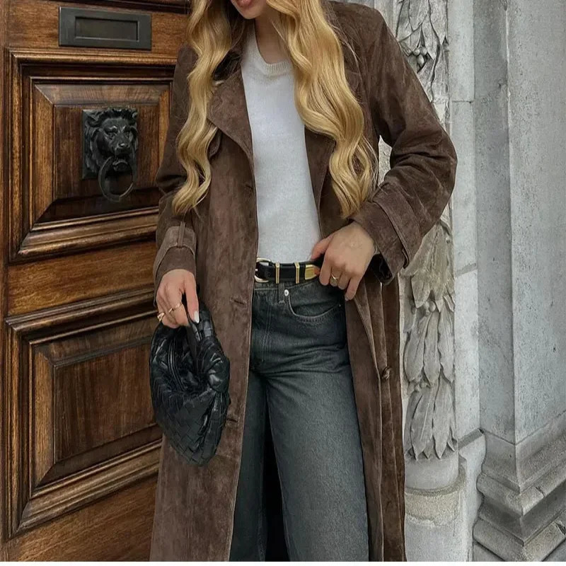 Autumn/Winter Fashion Long Coat Long Sleeve Collar Coat Womens Fashion Clothing 241023