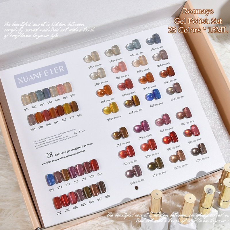 Rormays Cat's Eye gel Polishing 28 Color Set Sparkling Star Varnish UV LED Soaking Primer Finish Phototherapy Set Cat's Eye Factory Wholesal