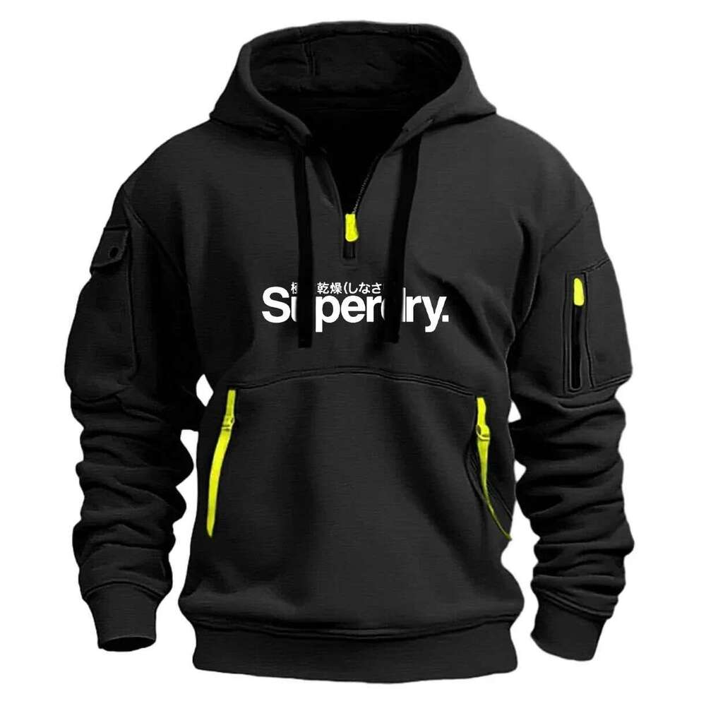 s Men brand clothing hoodie multi pocket zipper rouge casual European size pullover fashion spring fall shoes caual ize fahion pring hoe
