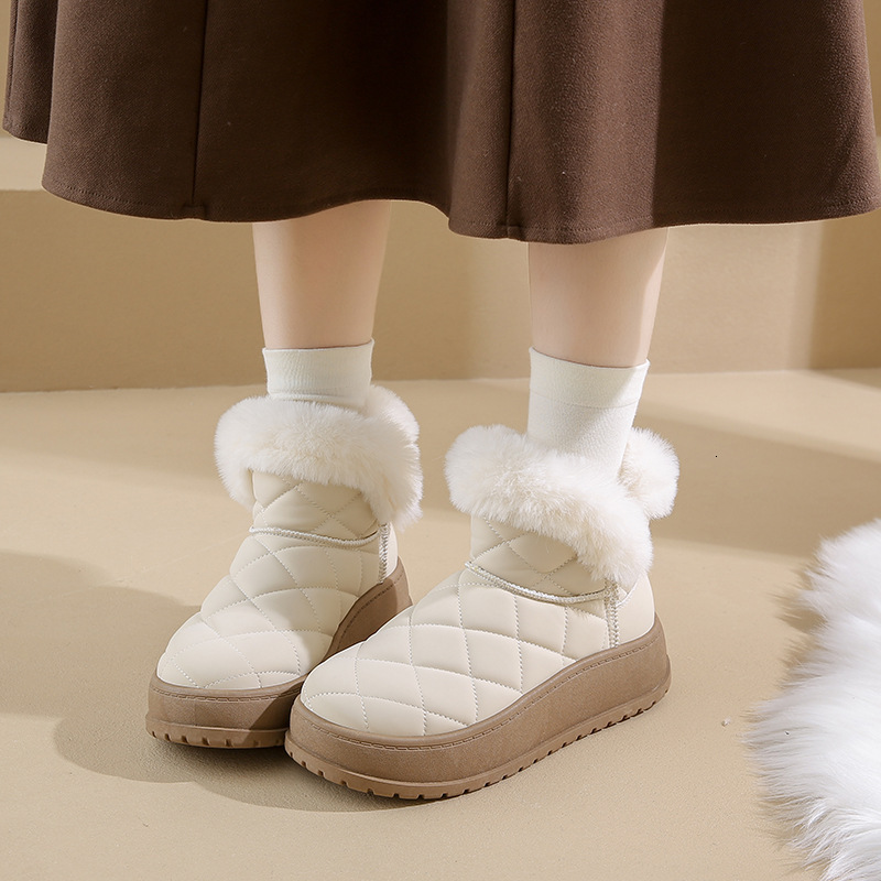 Velvet high top snow boots for women winter new student version warm casual cotton shoes