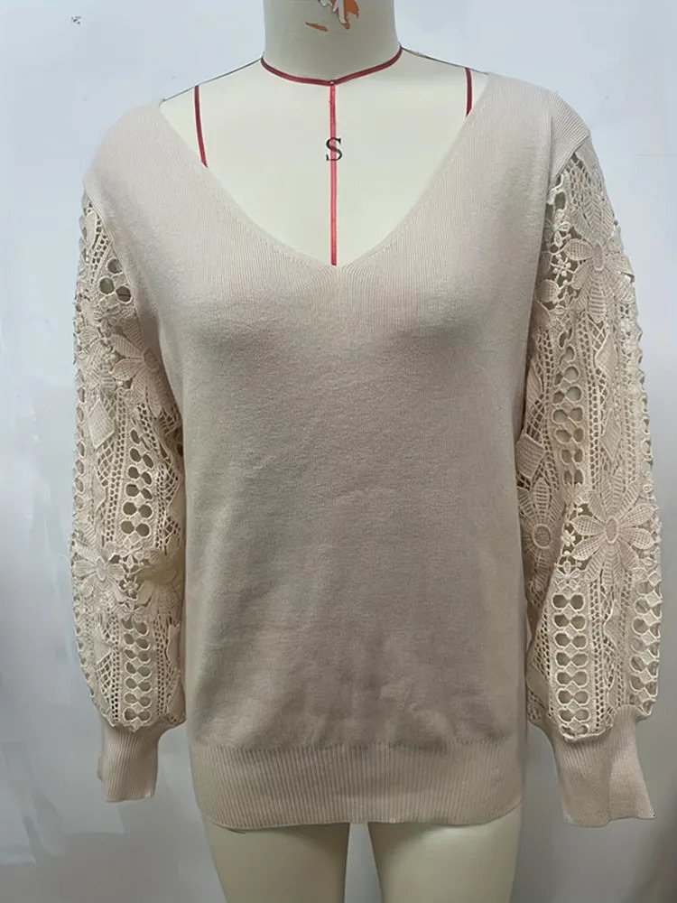 Womens V-neck short top autumn fashion clothing plush sexy slim knit sweater 241022