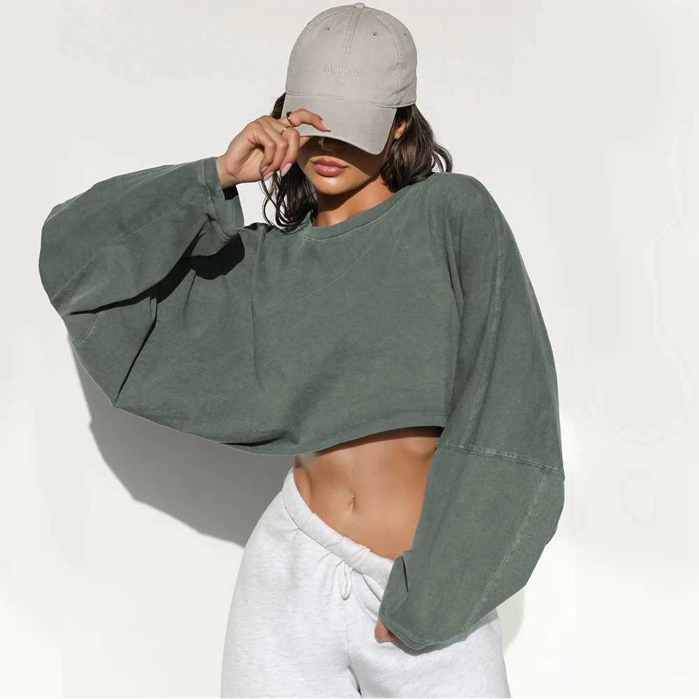 Womens Sports T-Shirts Gym Clothing Yoga Crop Top Loose Tops Long Sleeve Sportswear Workout Clothing Fitness Smock All SeasonsXJ250228