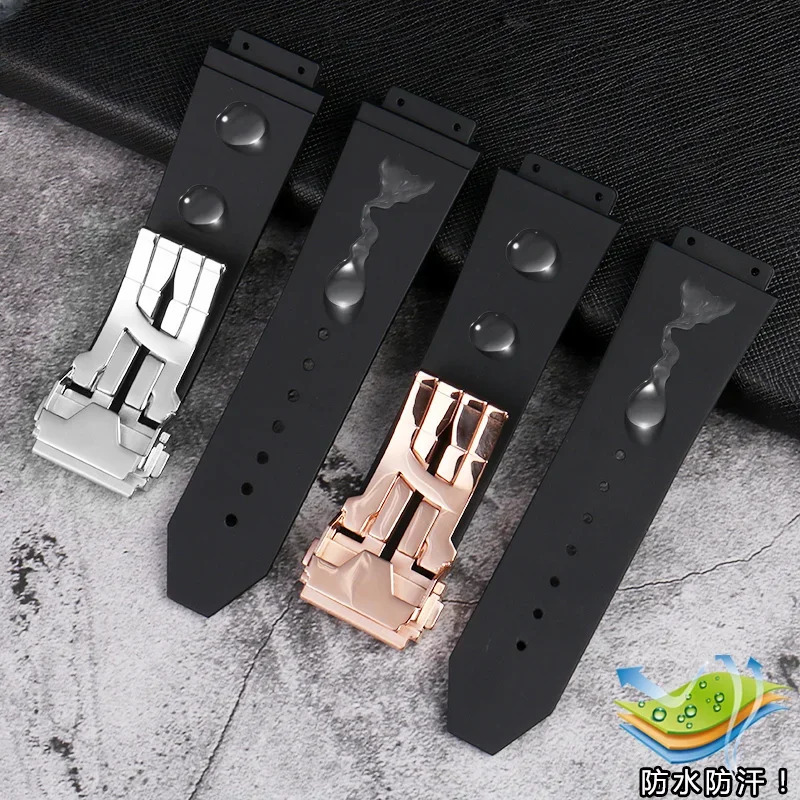 Compatible Mens Sport Accessories For Hublot Silicone Sweatproof Watch Strap Yubo Big Bang Classic Fusion 26x19mm 24x17mm 241023 - view 4