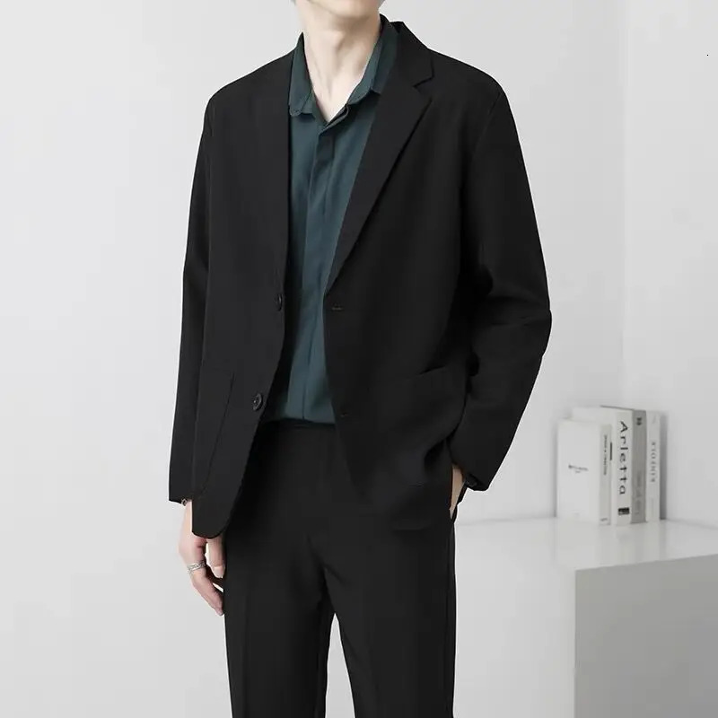 Spring Brown Black Blazer Mens Slimming Fashion Mens Dress Jacket Business Formal Jacket Mens Office Set Jacket S-3XL 241023