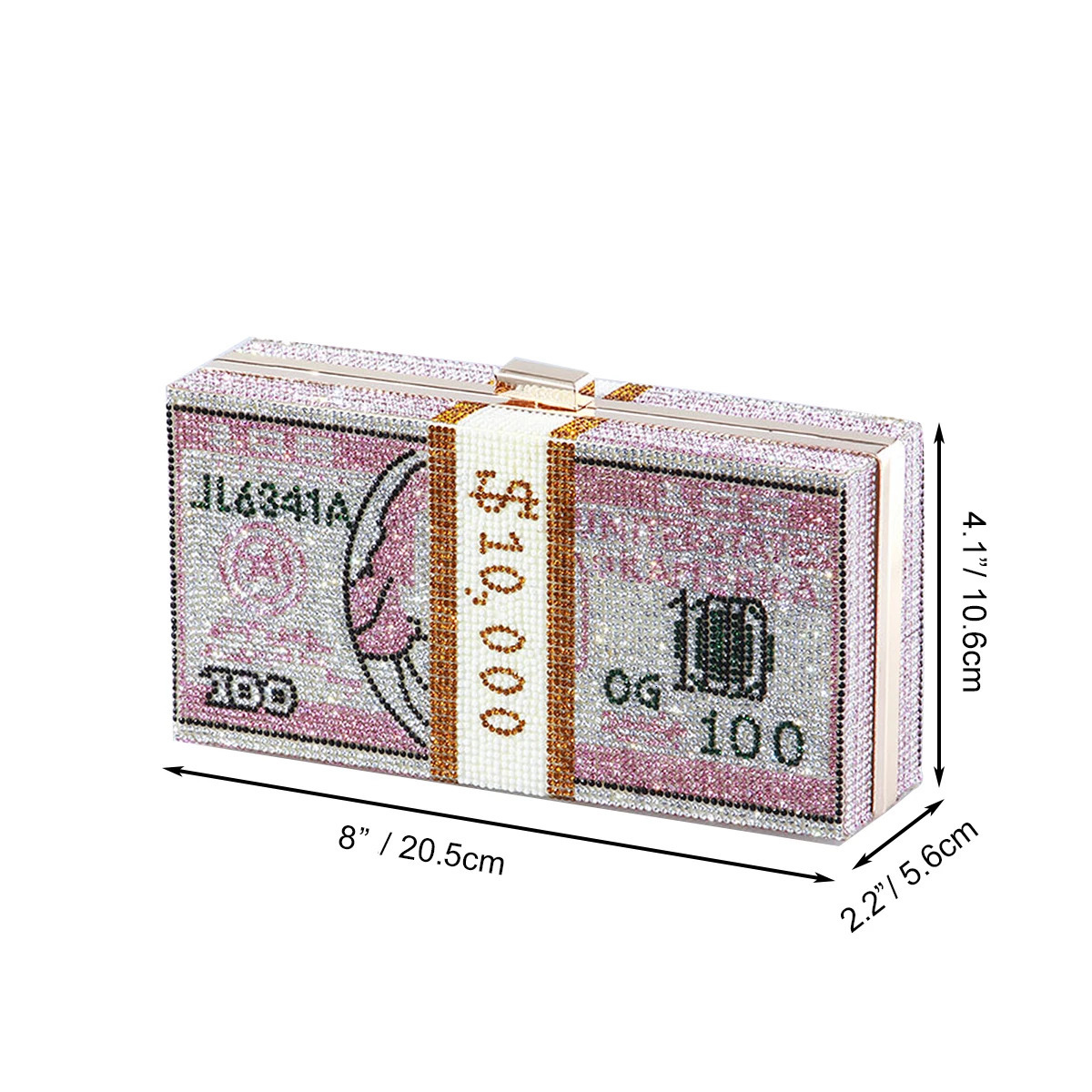 Diamond dollar ladies evening bag shiny chain cross body bag party dance party fashionable clutch wallet 241023