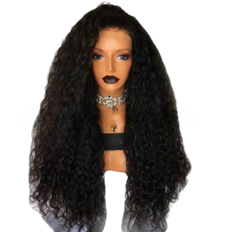 Wig for women African black curly hair synthetic fiber headpiece ladies long curly hair