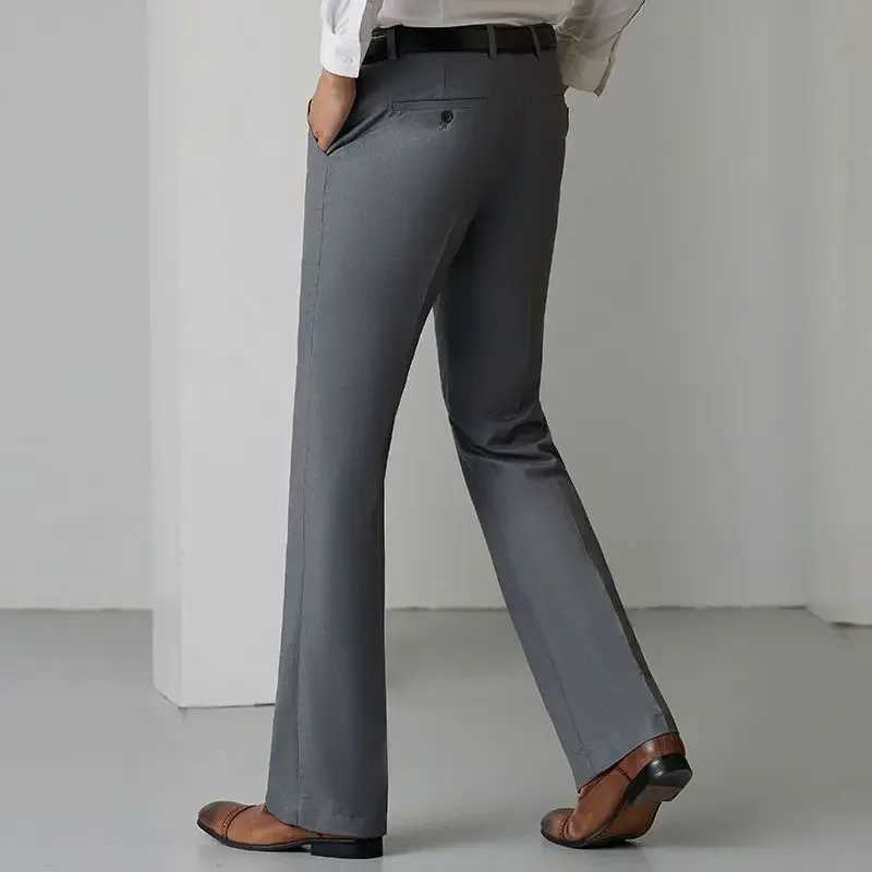Mens long pants elastic bell mouth elastic drawstring mens suit long pants thin casual custom clothing provides high qualityXJ250412
