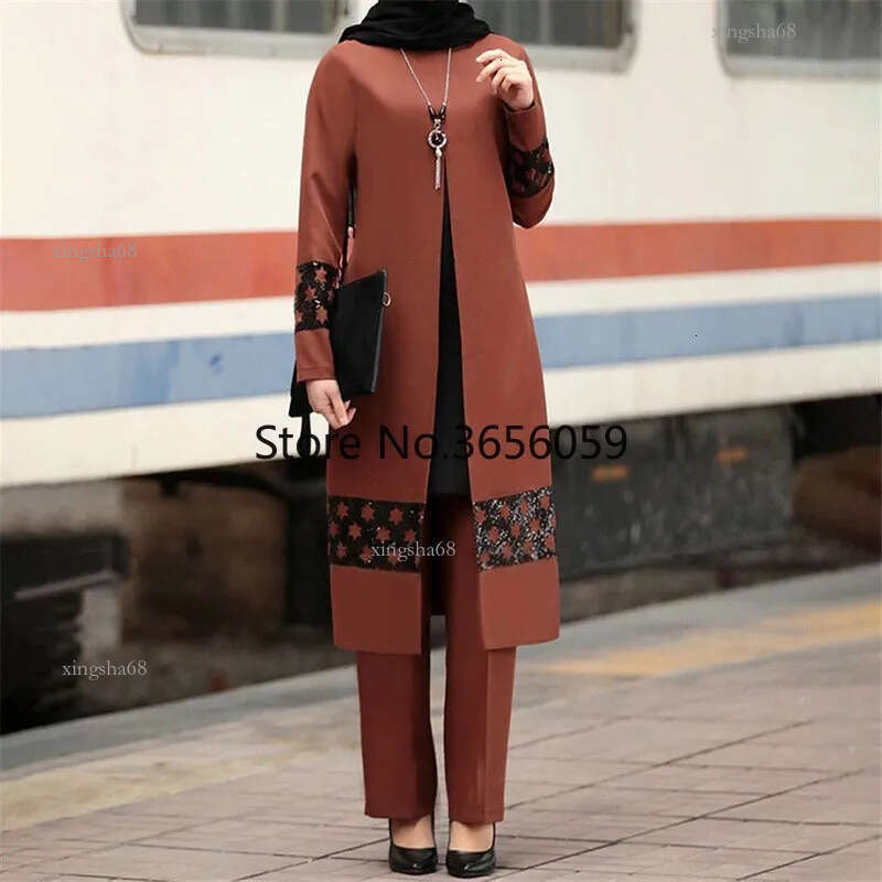 Ethnic Clothing Muslim Fashion Abaya Dress Arab Middle East Islamic Clothing for Women Eid Mubarak Saudi Arabia Dubai Casual Abayas Pant Set 230131