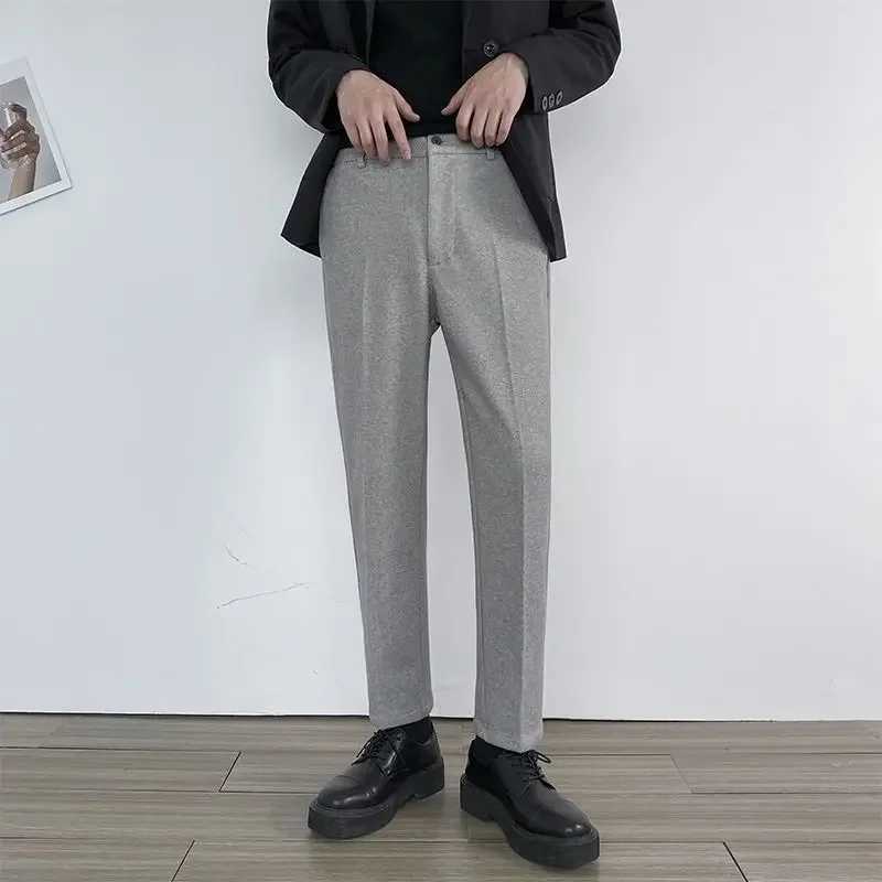 Khi Slim Fit Trousers for Men Brown Tressed Man Suits Pants Cheap Summer 2024 New in Dress Work Wear Ele Clothes Offer UpX241023