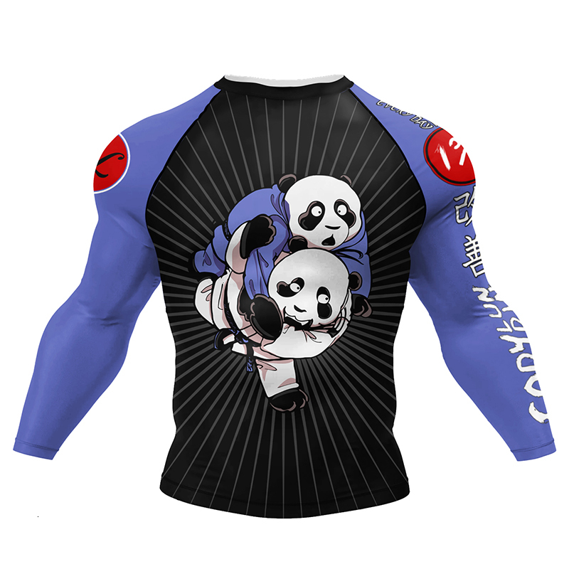 Customized Boxing Jiu Jitsu MMA T-shirt +Shorts 4Pcs/set Rashguard Men MMA Compression Clothing Bjj Gi Kickboxing Sportswear