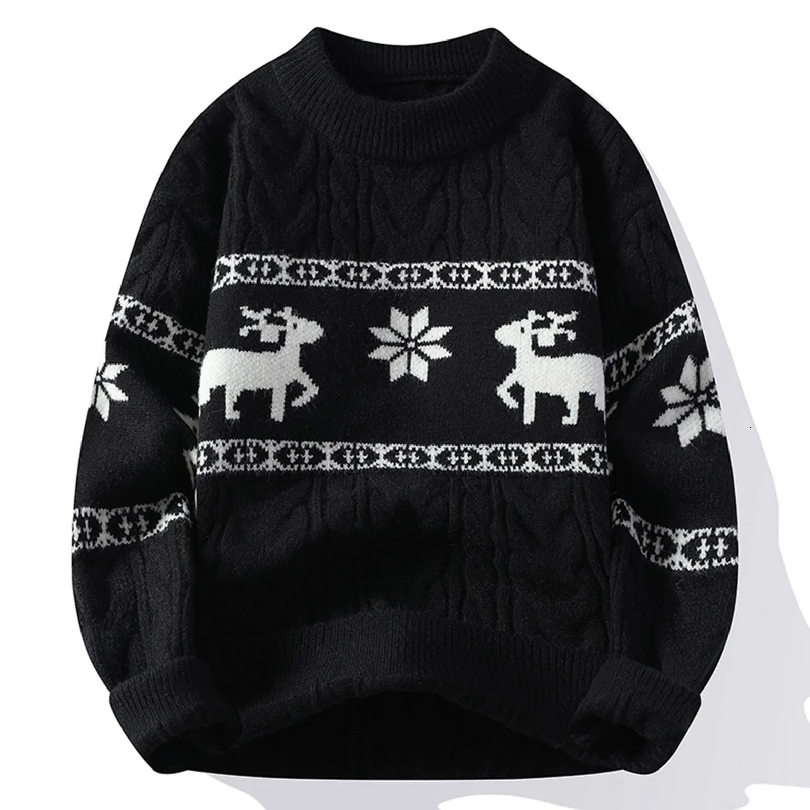 Fall Winter Christmas Sweater Men Thick Warm Cashmere Knitwear Mens Sweaters With Dr Korean Harajuku Jumper S251110CZAL