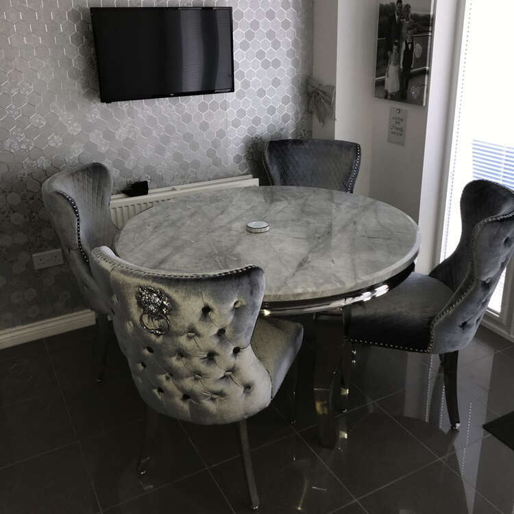 shop furniture cheap modern set 4 chairs marble round dining table The product is a customized product. Please contact customer service when placing a