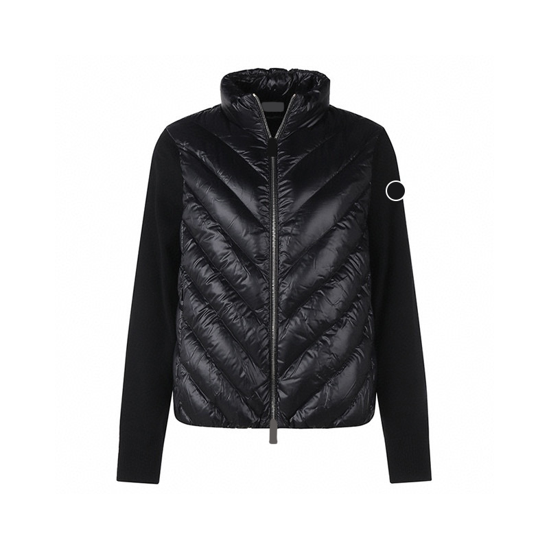 Arm Badge Womens Down Jacket Twill Design Hooded knit jacket Winter warm winterjacket down jackets Size S-L
