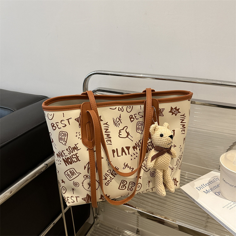 designer free shipping simple temperament large capacity tote printed single shoulder commuting computer bag