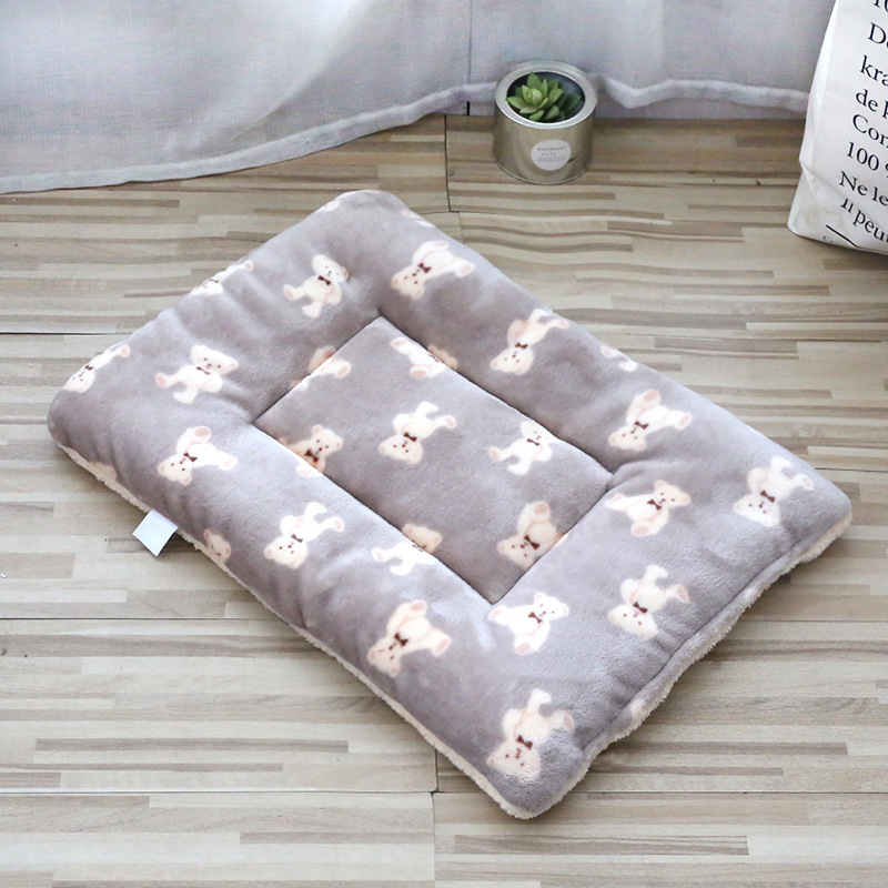 Thickened plush cushion cat litter cat sleeping mat kennel coral velvet dog blanket cotton pad warm nest pad