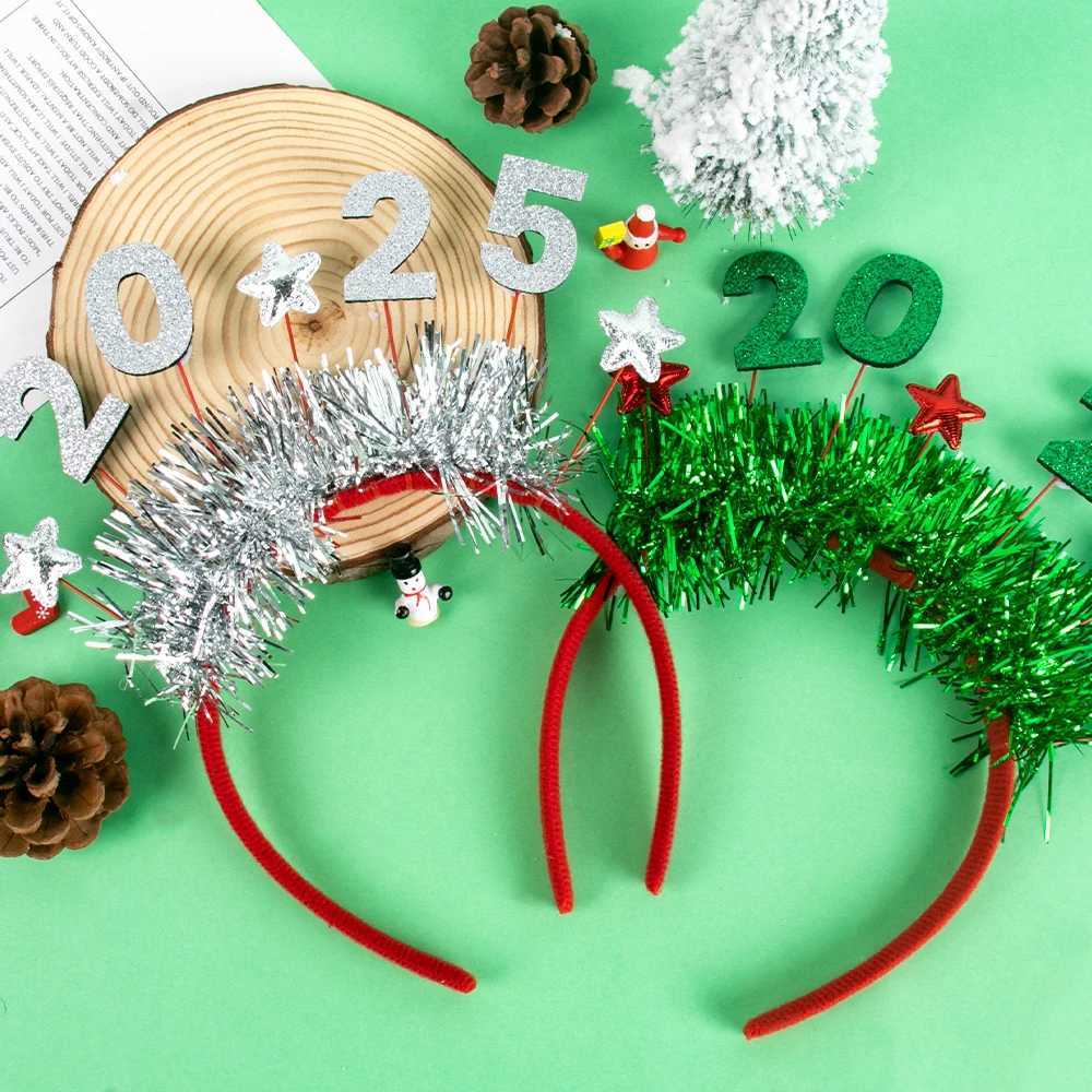 New Year 2025 Letter Hair Hoop happy New Years Eve Festival Party Decoration Headband Christmas Party Headwear for Kids AdultsX241021