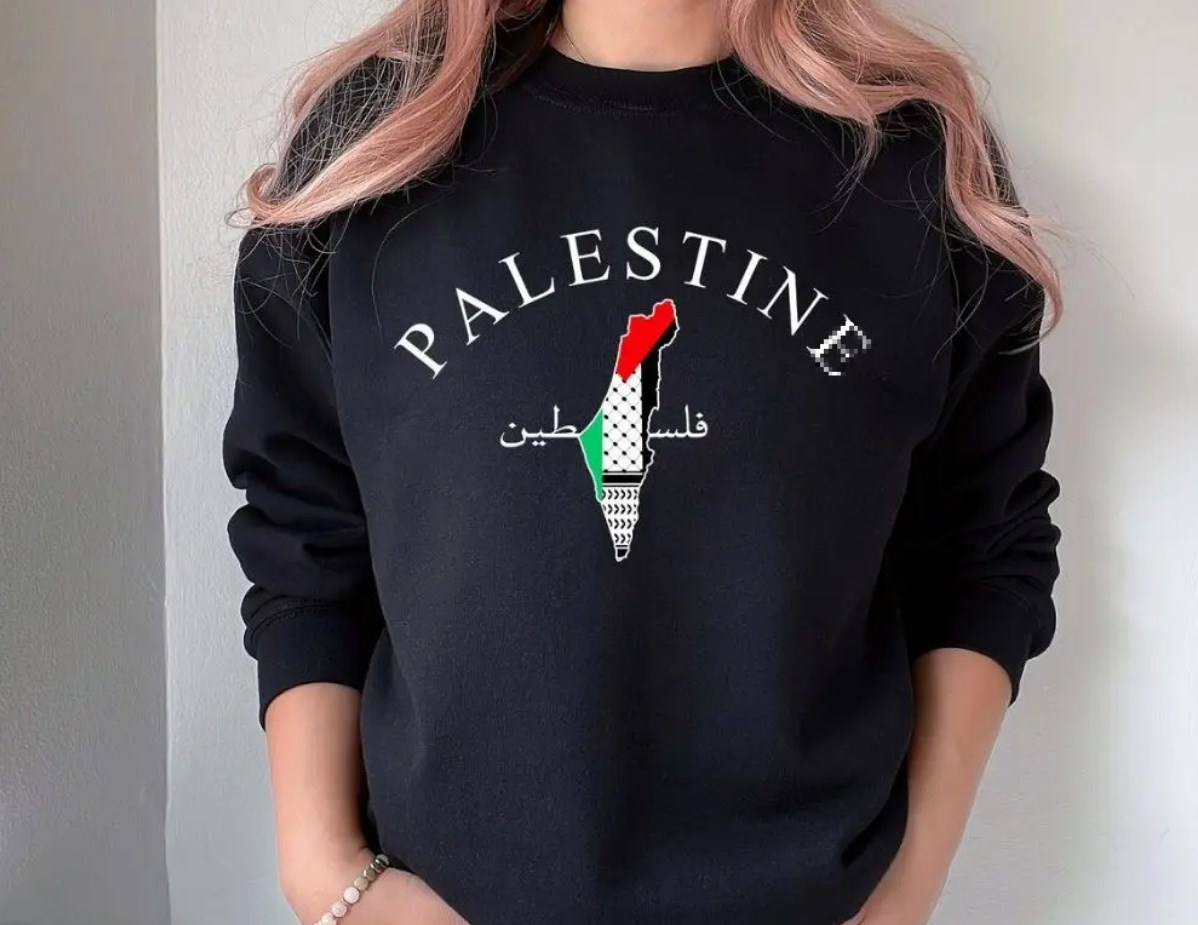 Womens Hoodies Palestine Map Sweatshirt Palestinian Arabic Name Printed Sweater Adult Pullover Crewneck