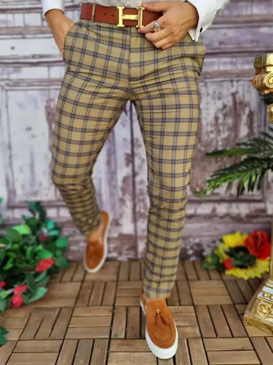 Mens Pants Summer Slimming Business Casual Pants Classic Elastic Comfortable Loose Fitting Straight Leg Brand Mens ClothingMA2X241023
