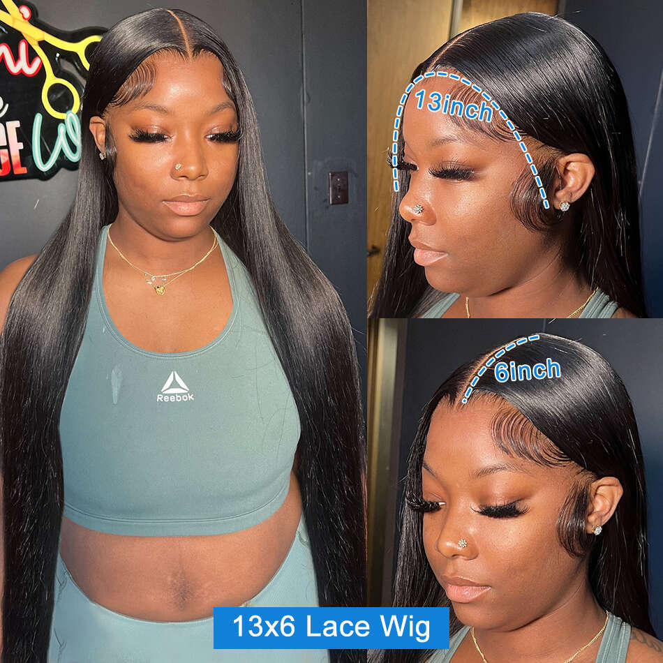 Inch Brazilian Straight Transparent x Lace Frontal Human Hair Front Wig Closure Wigs For Women s