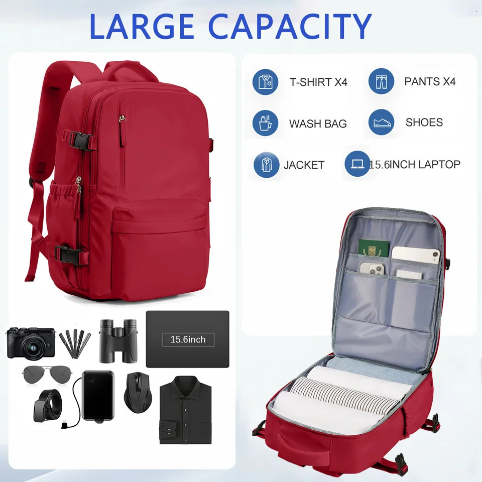 Airplane travel backpack cabin bag Easyjet 45x36x20 large capacity shoulder bag multifunctional backpack mummy laptop backpack 241023