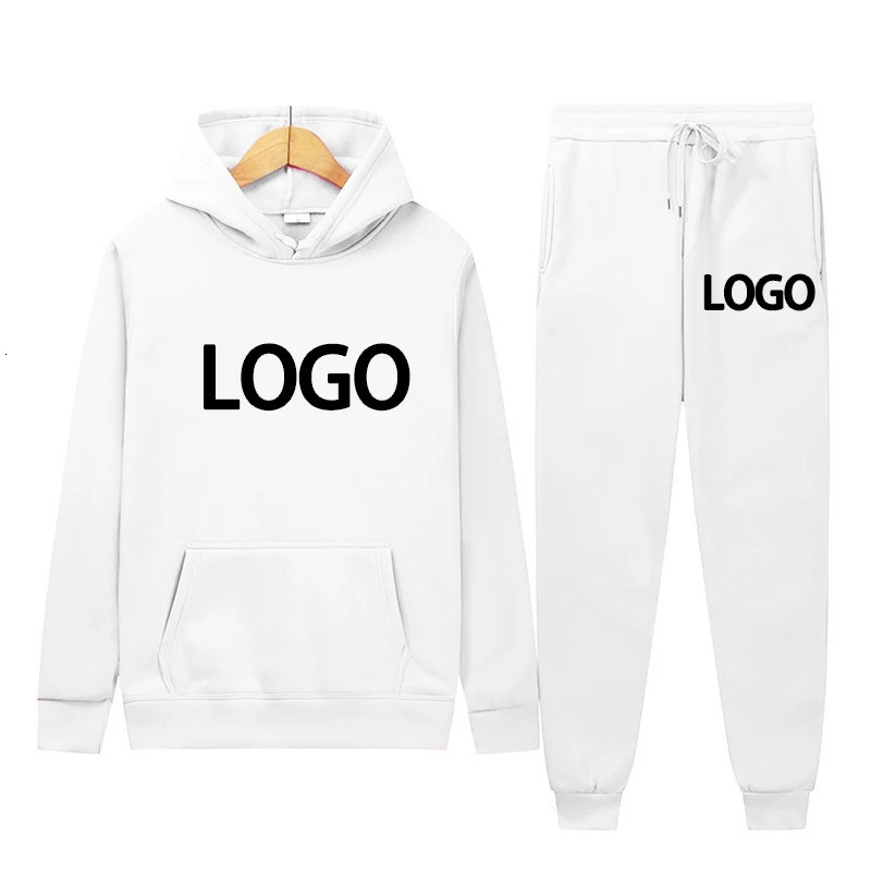 Customized printed mens and womens hoodies sports shirts and jogging pants high-quality unisex daily casual sports hoodie set 241023