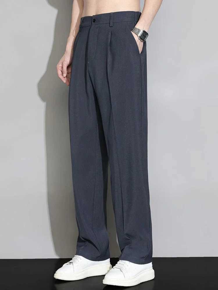 White Plus Big Size Stretch Mens Summer Pants Elastic Male Suit Trousers Up New in 2024 Stylish Spring Clothes Dress FashionX241023