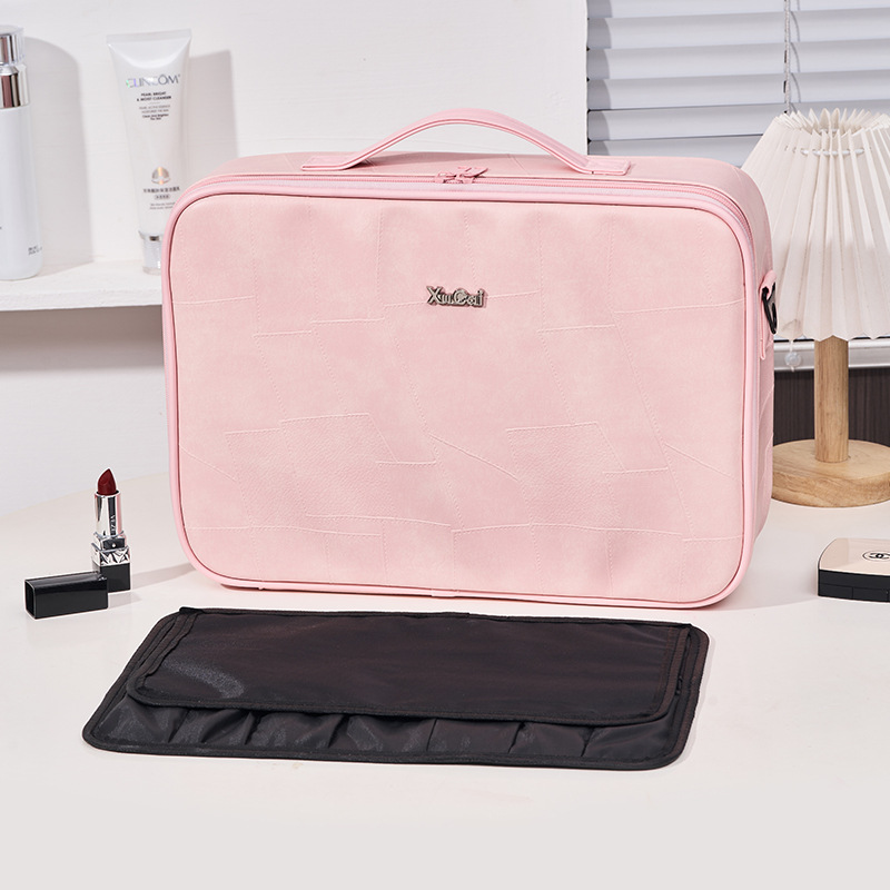 Organiser Bag - Chic Pink Cosmetic Travel Case, Large Capacity Portable Storage, Makeup Bags For Women, Lightweight Daily Use New Free Delivery Design