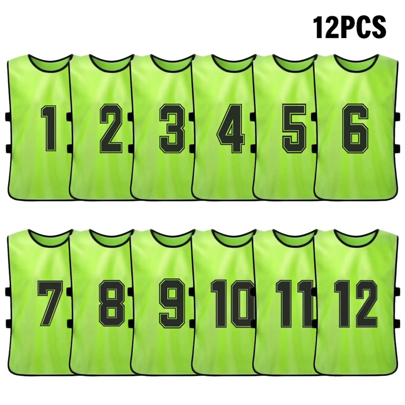 6/12 pieces of adult football pins for quick drying football team jerseys sports football team training numbers bibs practice sports vests 241022