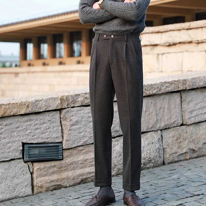 Casual Straight Trousers Men Fall Versatile Business Trousers Gentlemen Fashion Wool Blend Pant Men Dress Suit Pantalones HombreX241023