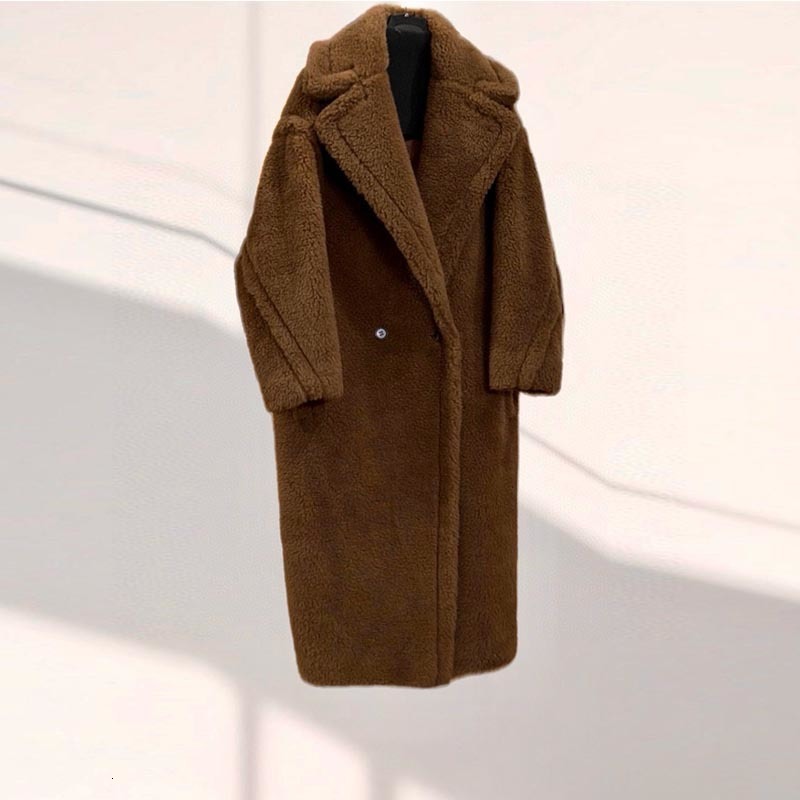 Women's Wool Blended Long Coat Designer High-quality Multi Color Lapel Collar Luxury Fashion Shoulder Down Long Sleeves Winter Warm Thick N1027