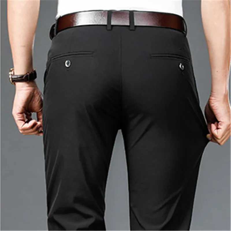 New Autumn Smart Casual Suit Pants Men Stretch Straight Black Khaki Trousers Mens Formal Office Solid Color Suit Pants Man 29-40X241023