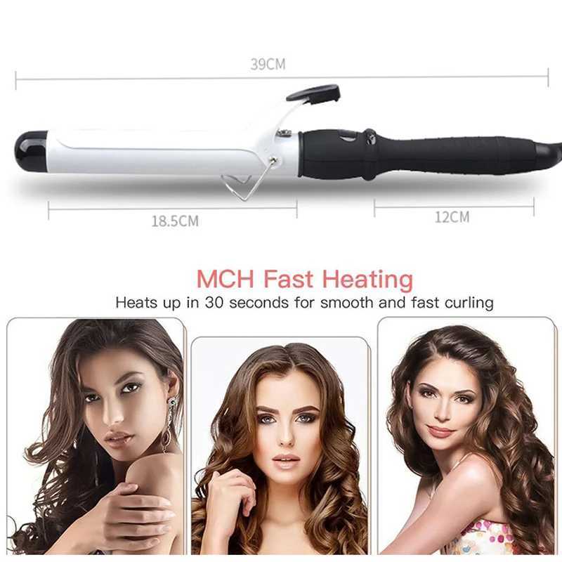 Professional ceramic curling iron for quick heating LCD temperature adjustment womens curling iron splicing and styling tool M241022