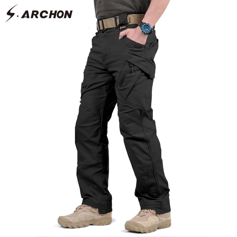 IX9 97% pure cotton mens military tactical cargo pants mens special combat troops soldiers mens casual multi pocket elastic cotton pants 240930