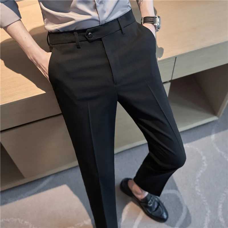 2024 Spring Summer British Style Fashion Slim Suit Pants Mens Simplicity Versatile Casual Business Formal Wedding Social PantX241023