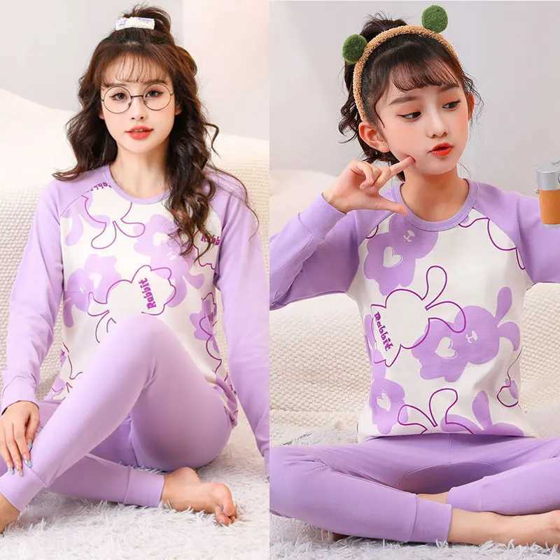 Mommy and Daughter Matching Outfits Pajamas Family Look Mother Daughter Son Homewear Cotton Pyjamas Kids Mommy And Me ClothesXJ241008