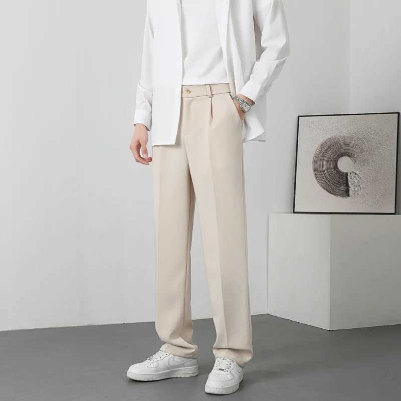 Dress Pants Men Korean Fashion Pleated Pants Chino Pants Men Clothing 2024 Lightweight Cool TrousersX241023