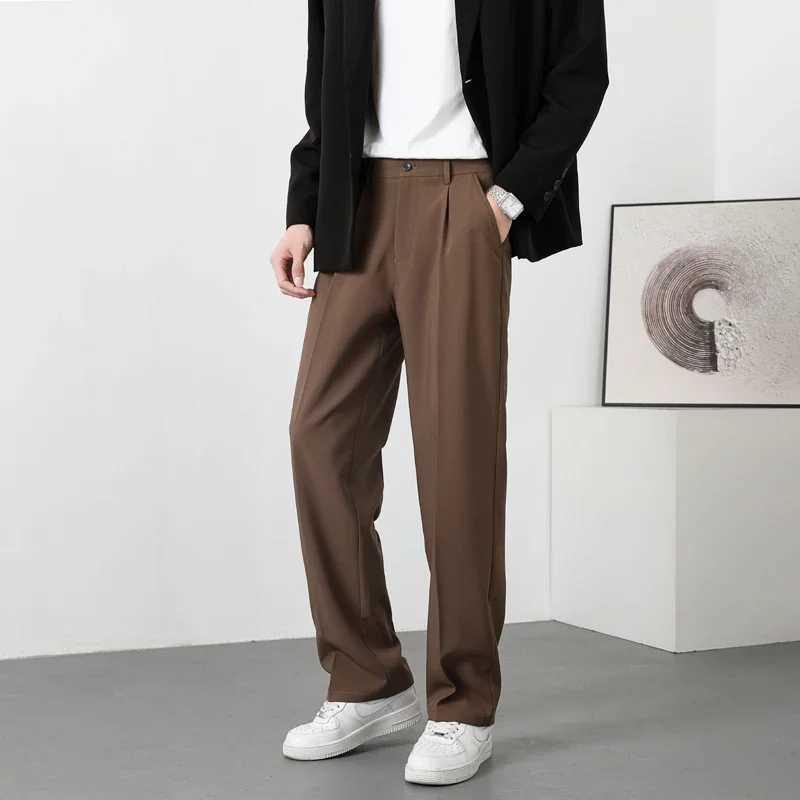 Dress Pants Men Korean Fashion Pleated Pants Chino Pants Men Clothing 2024 Lightweight Cool TrousersX241023