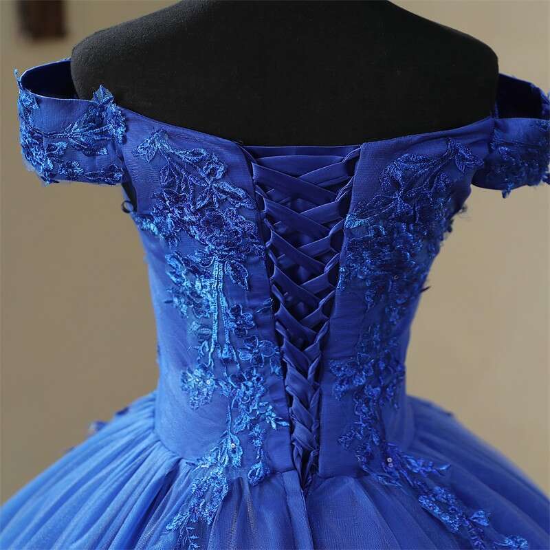2024 New Blue Quinceanera Dresses Sweet Wers Party Dress Lace Ball Gown Vintage Boho Vestidos Pluse Size Custom Color