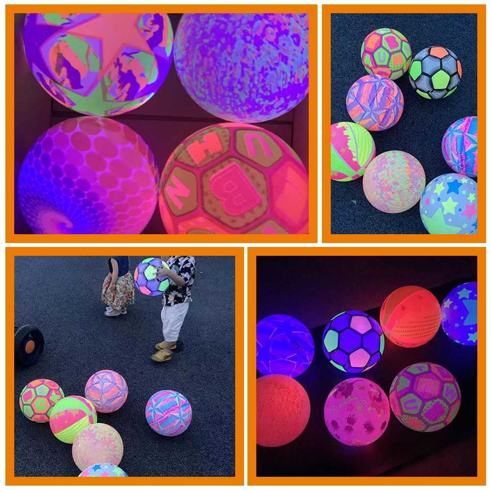 Inflatab D Football Night Soccer Balls Toys Kid Toddr Children Training Small FlashXJ241023