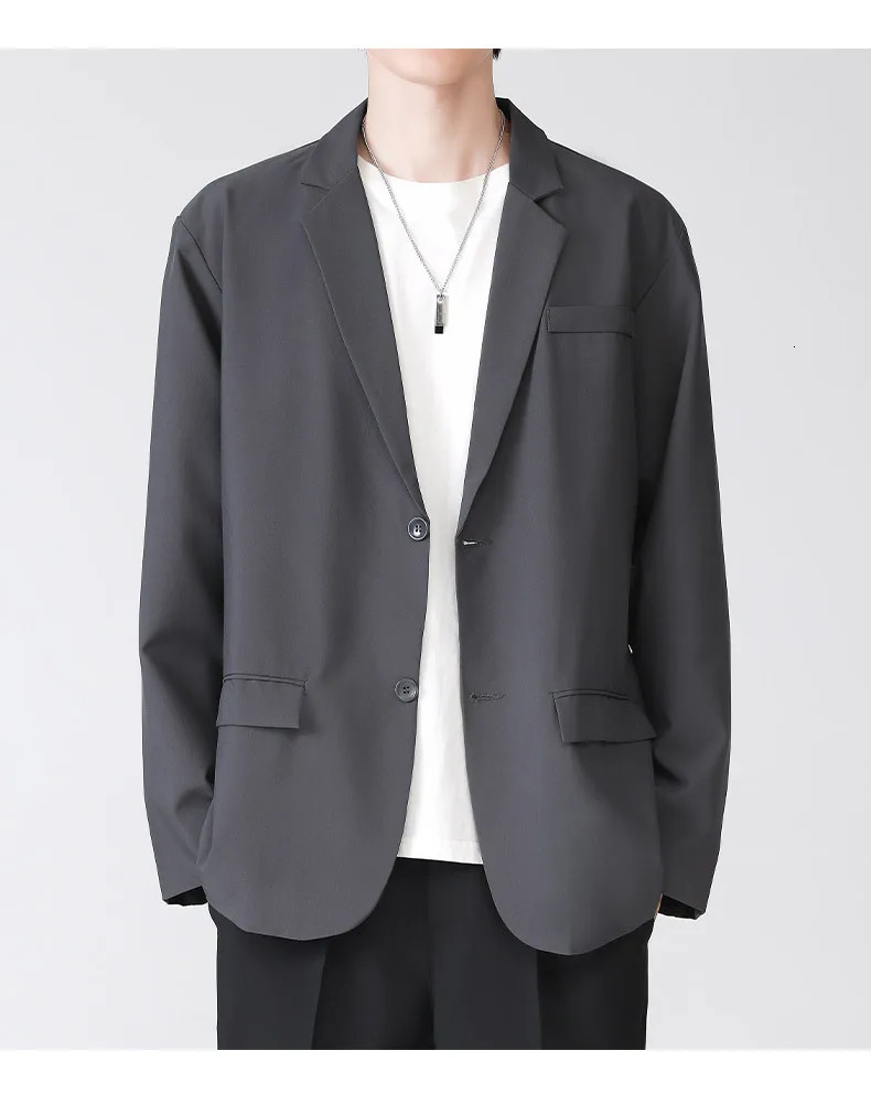 Mens clothing Korean version business version handsome casual loose sense Niche Versatile Suit Jacket Breathable Slim Fit Pocket 241023