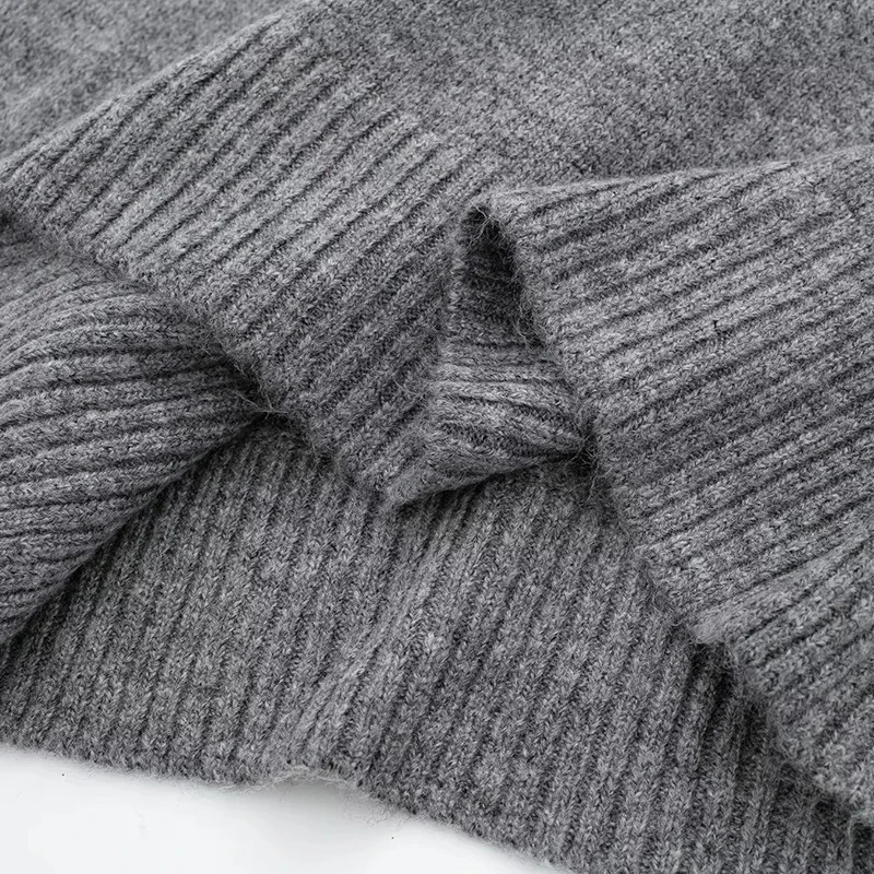 Casual Knitted Sweater Collar High Grade Grey Floral Top Womens Fashion Womens Long Sleeve Warm Clothing 241022